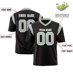 Black Gray Shoulder Cut Two-Tone Flag Football Jersey 2