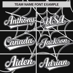 Black Gray Spider Web Raglan Authentic Baseball Jersey 3