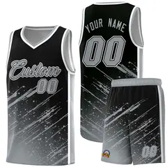 Black Gray Splash Basketball Uniforms for Practice