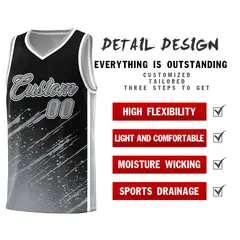 Black Gray Splash Basketball Uniforms for Practice 2