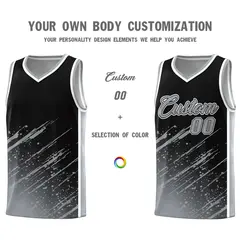 Black Gray Splash Basketball Uniforms for Practice 3