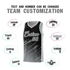 Black Gray Splash Basketball Uniforms for Practice 4