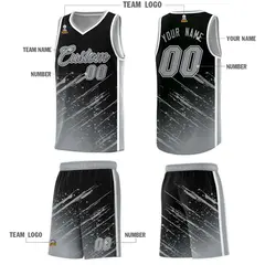 Black Gray Splash Basketball Uniforms for Practice 5