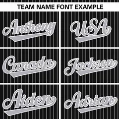 Black Gray Stripe Authentic Pullover Baseball Jersey 3