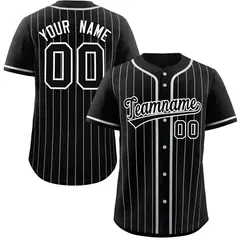 Black Gray Stripe Raglan Sleeves Authentic Baseball Jersey