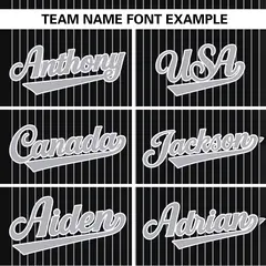Black Gray Stripe Two-Button Softball Jersey 4