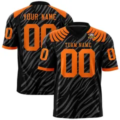 Black Gray Tiger Stripe Graffiti Pattern Football Jersey