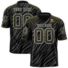 Black Gray Tiger Stripe Graffiti Pattern Football Jersey