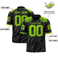 Black Gray Tiger Stripe Graffiti Pattern Football Jersey 2