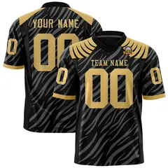 Black Gray Tiger Stripe Graffiti Pattern Football Jersey