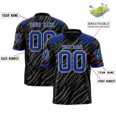 Black Gray Tiger Stripe Graffiti Pattern Football Jersey 2