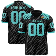 Black Gray Tiger Stripe Graffiti Pattern Football Jersey 1