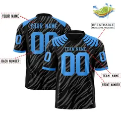 Black Gray Tiger Stripe Graffiti Pattern Football Jersey 2