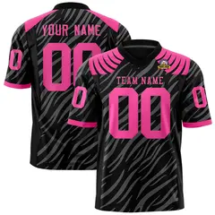 Black Gray Tiger Stripe Graffiti Pattern Football Jersey 1