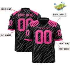 Black Gray Tiger Stripe Graffiti Pattern Football Jersey 2