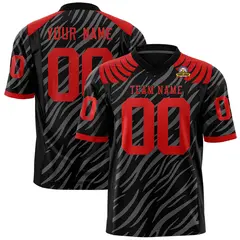Black Gray Tiger Stripe Graffiti Pattern Football Jersey 1