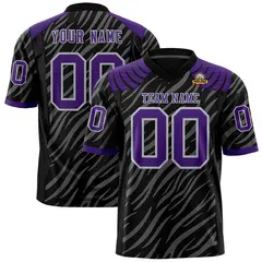 Black Gray Tiger Stripe Graffiti Pattern Football Jersey 1