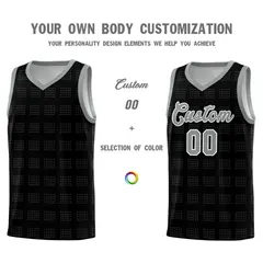 Black Gray Trailblazer Dot Pattern Basketball Jersey 3