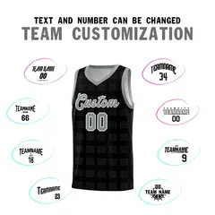 Black Gray Trailblazer Dot Pattern Basketball Jersey 4