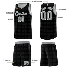 Black Gray Trailblazer Dot Pattern Basketball Jersey 5