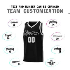 Black Gray Two Bars Basketball Uniform Jersey 4