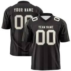 Black Gray Vertical Fine Stripe Gradient Football Jersey 1