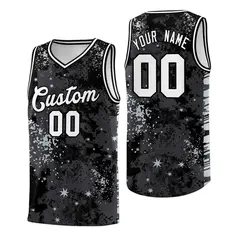 Black Gray Vice Burst Galactic Graffiti Basketball Jersey 1