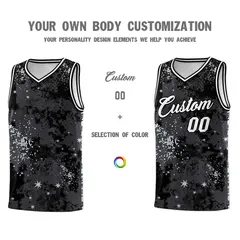 Black Gray Vice Burst Galactic Graffiti Basketball Jersey 2