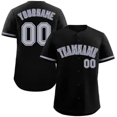 Black Gray-White Bull Classic Authentic Baseball Jersey 1