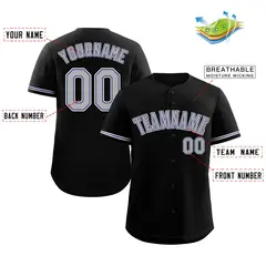 Black Gray-White Bull Classic Authentic Baseball Jersey 2