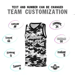 Black Gray-White Camo Basketball Jersey 4