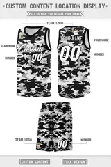 Black Gray-White Camo Basketball Jersey 5