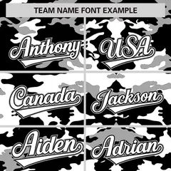 Black Gray-White Camo Varsity Full-Zip Letterman Bomber Jacket 3