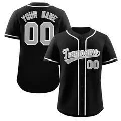 Black Gray-White Classic Authentic Baseball Jersey