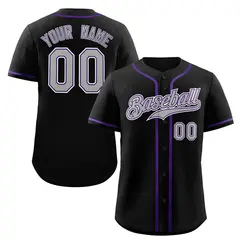 Black Gray-White Classic Authentic Baseball Jersey