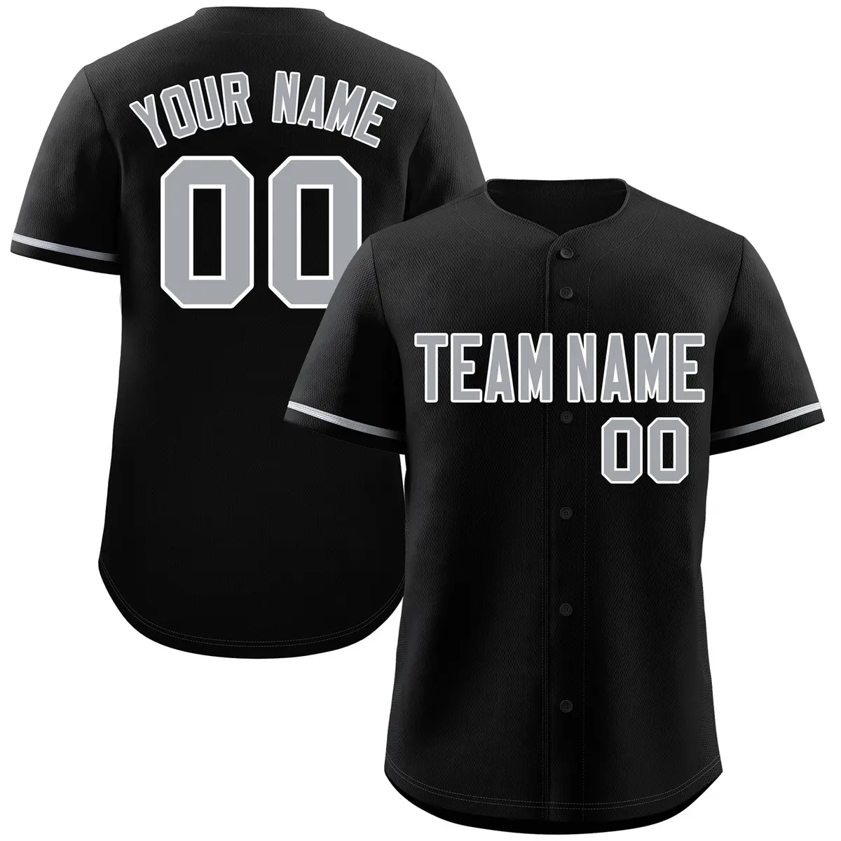 Black Gray-White Classic Authentic Baseball Jersey