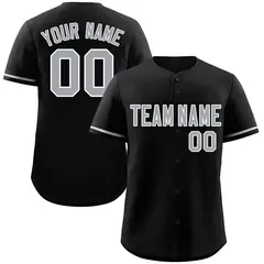 Black Gray-White Classic Authentic Baseball Jersey 1