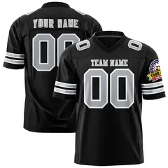 Black Gray-White Classic Authentic Football Jersey 1