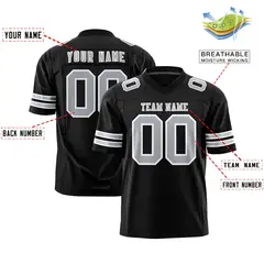 Black Gray-White Classic Authentic Football Jersey 2