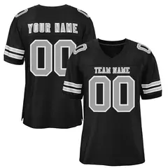 Black Gray-White Classic Mesh Football Jersey 1
