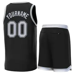 Black Gray White Classic Sets Basketball Jersey 3