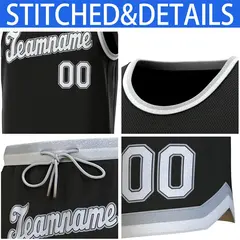 Black Gray White Classic Sets Basketball Jersey 6