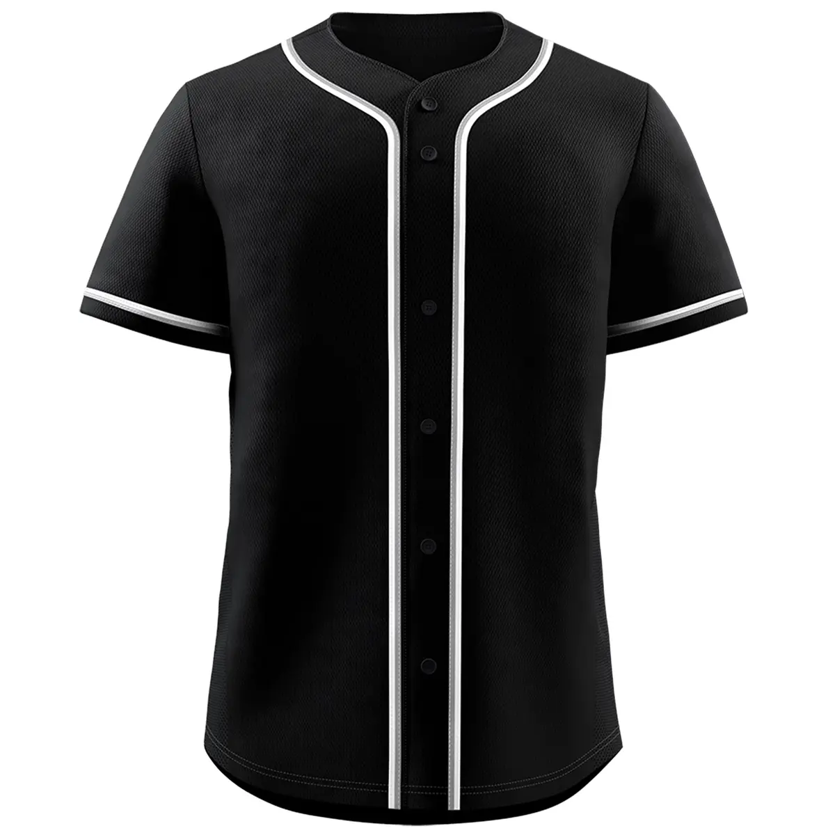 Black Gray-White Classic Style Baseball Jersey For Men