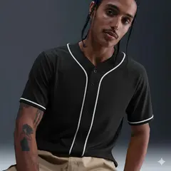 Black Gray-White Classic Style Baseball Jersey For Men 2
