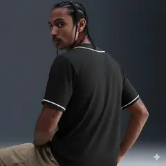 Black Gray-White Classic Style Baseball Jersey For Men 3