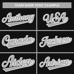 Black Gray-White Full Button Classic Baseball Jersey 3