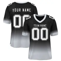 Black Gray-White Gradient Fashion Team Football Jersey