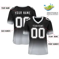 Black Gray-White Gradient Fashion Team Football Jersey 2