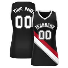 Black Gray-White Thick Slash Mesh Basketball Jersey