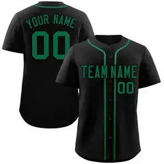 Black Green Authentic Classic Baseball Jersey 1